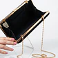 Cartera Clutch de Fiesta Negra Rígida con Cadena Dorada Desmontable NUEVO - thumbnail 3