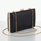Cartera Clutch de Fiesta Negra Rígida con Cadena Dorada Desmontable NUEVO - thumbnail 1