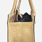 Cartera Vintage Estructurada Beige Textura Croco LIZ CLAIBORNE - Miniatura 3