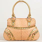 Cartera Estilo Y2K Nude Rosa Pálido Grabado Avestruz y Tachas Doradas NUEVO - thumbnail 2