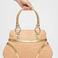 Cartera Estilo Y2K Nude Rosa Pálido Grabado Avestruz y Tachas Doradas NUEVO - thumbnail 3