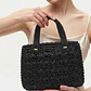 Cartera Vintage Tejida Negra Made in Japan Cierre Marco Boquilla - Miniatura 1