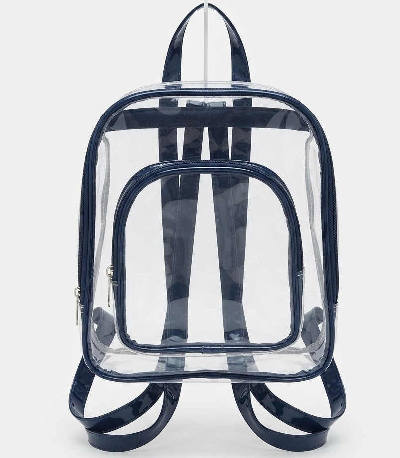Mochila Transparente con Neceseres Interiores Denim VALENTINA NUEVO 2