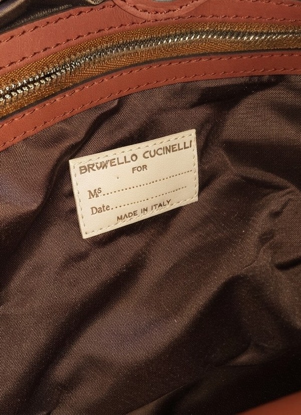 Bolso Tote 100% Cuero Hecho en Italia Tono Granate BRUNELLO CUCINELLI  2