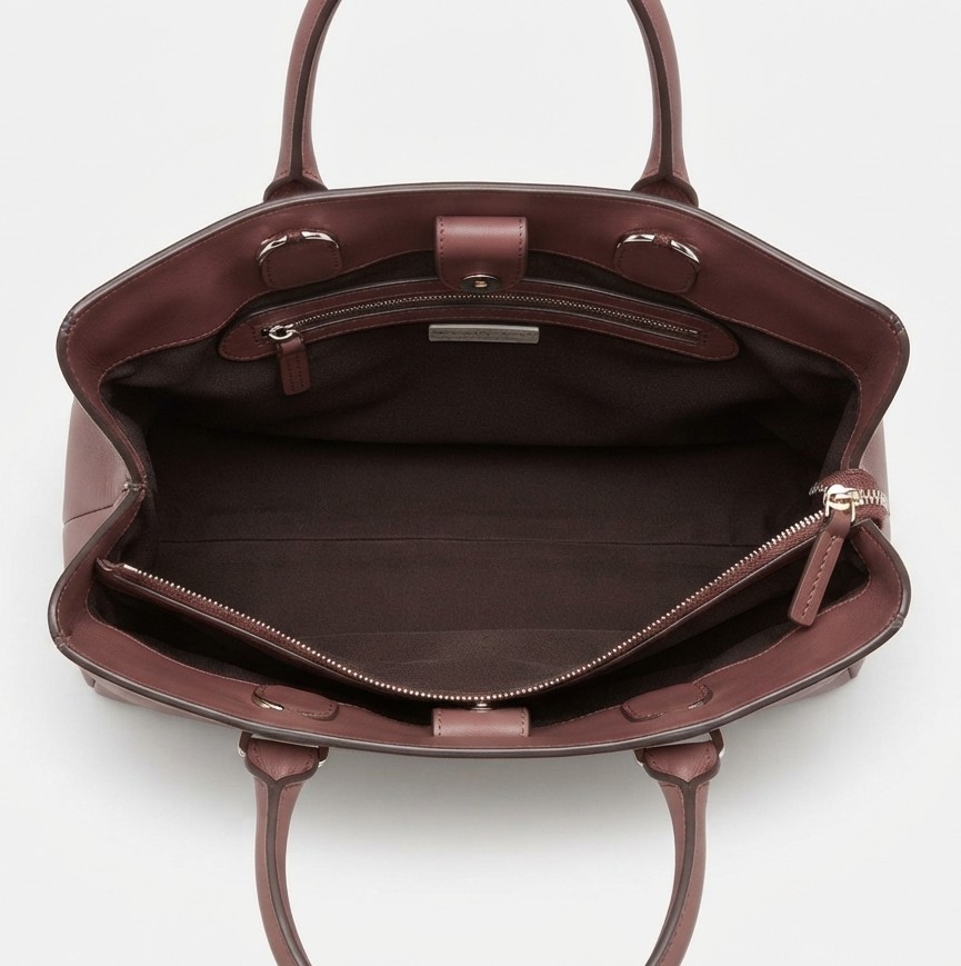 Bolso Tote 100% Cuero Hecho en Italia Tono Granate BRUNELLO CUCINELLI  4