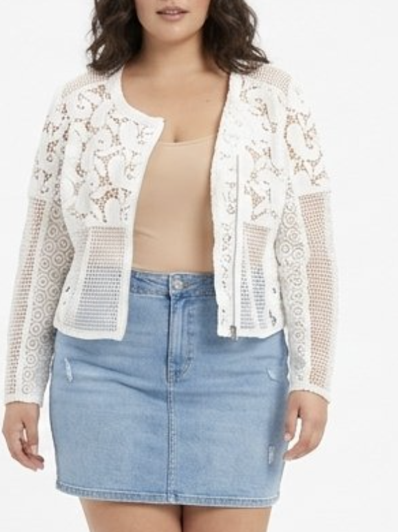 Chaqueta Biker Diseño Encaje Floral y Crochet Lace ASOS (XXL- XXXL) NUEVO 2