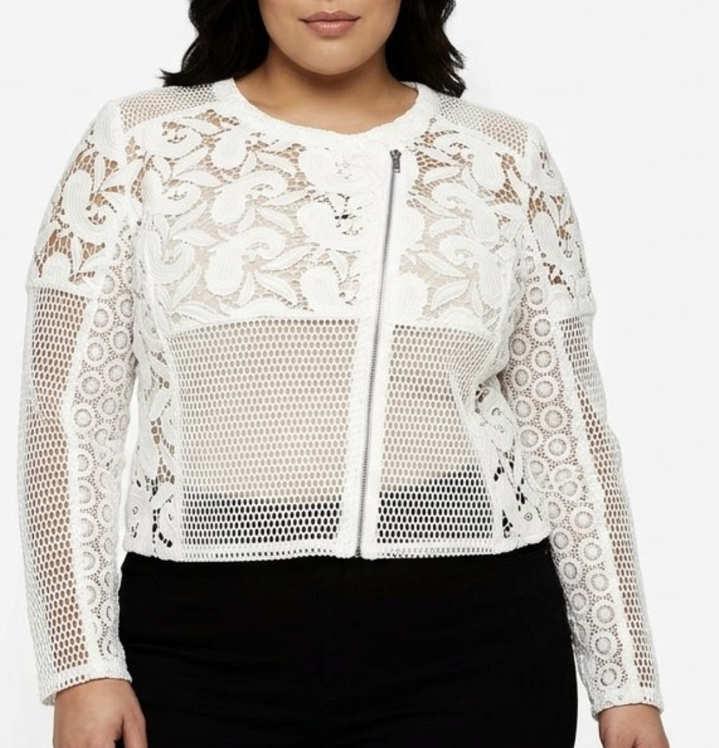 Chaqueta Biker Diseño Encaje Floral y Crochet Lace ASOS (XXL- XXXL) NUEVO 1