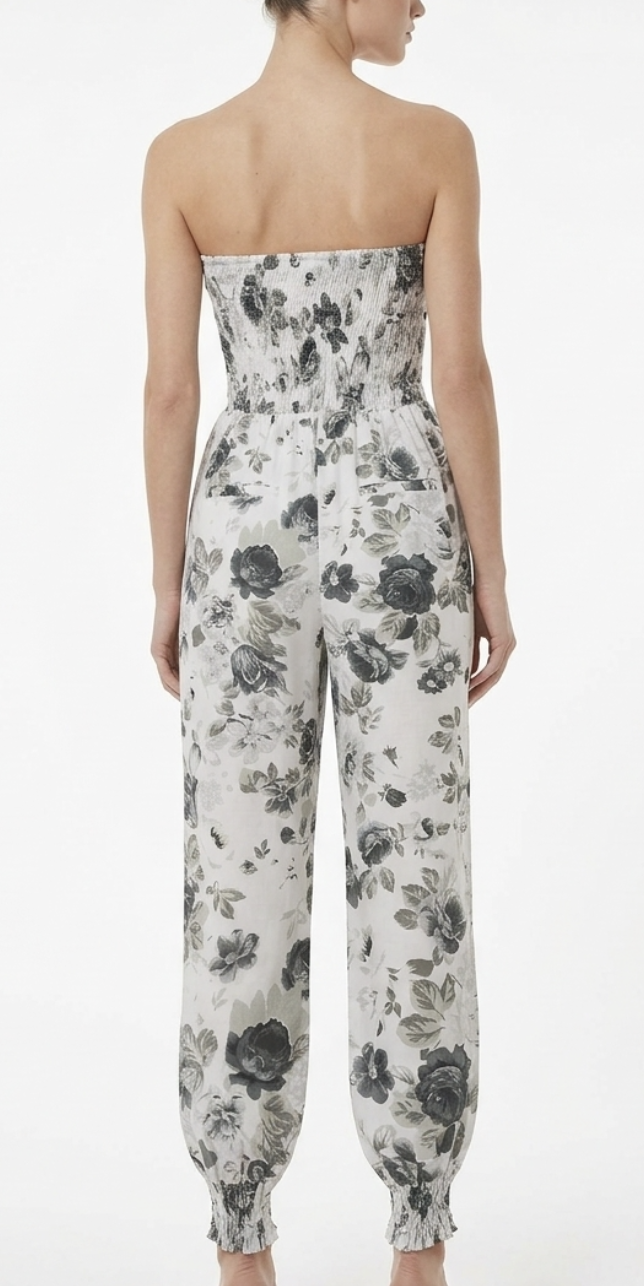 Enterito Largo Jogger Bandeau Floral PIAZZA ITALIA (S) NUEVO CON ETIQUETAS 2
