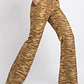 Pantalón Tiro Alto Acampanado Animal Print Dorado / Café CARMEN LABELLA (L 40-42) NUEVO CON ETIQUETAS - thumbnail 1