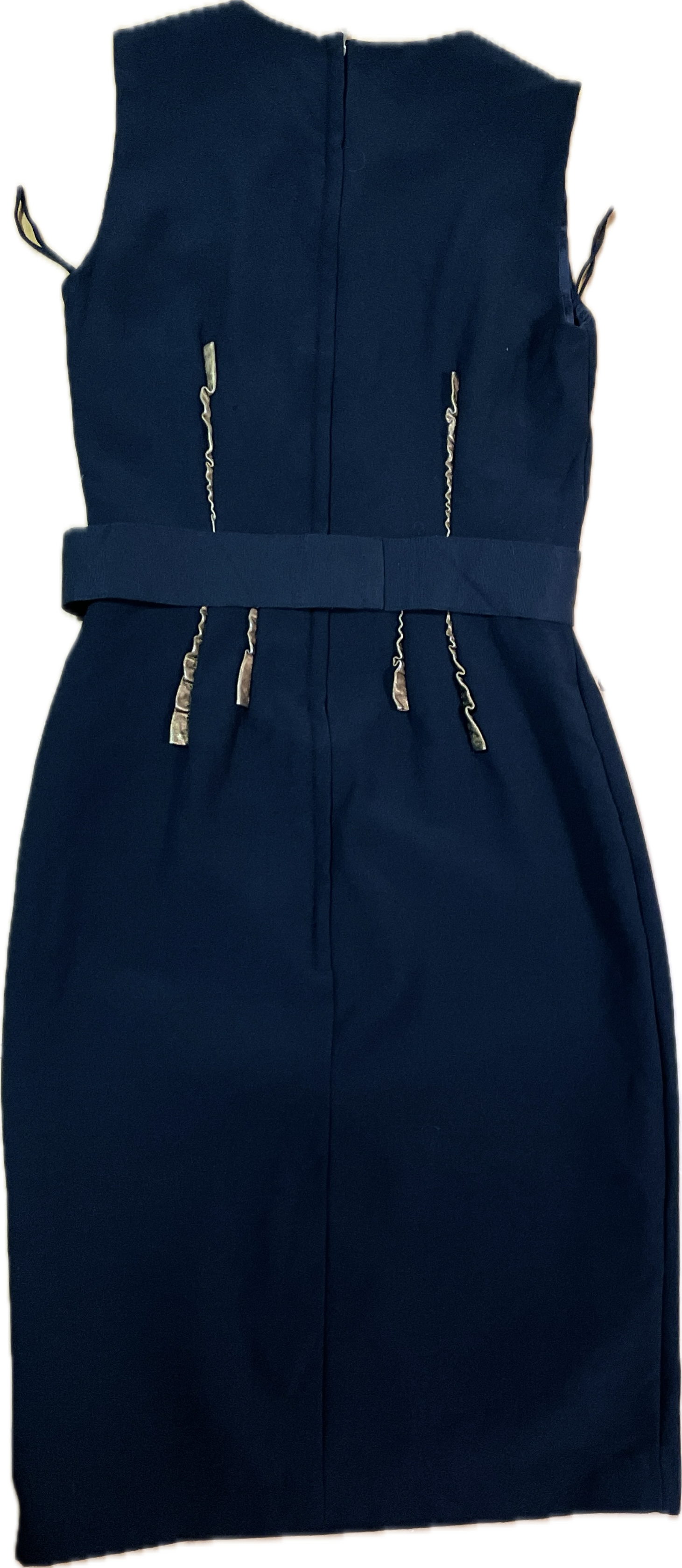 Vestido Tubo 100% Lana Virgen Vuelos Cuero Cordero DOLCE & GABBANA (S) 3