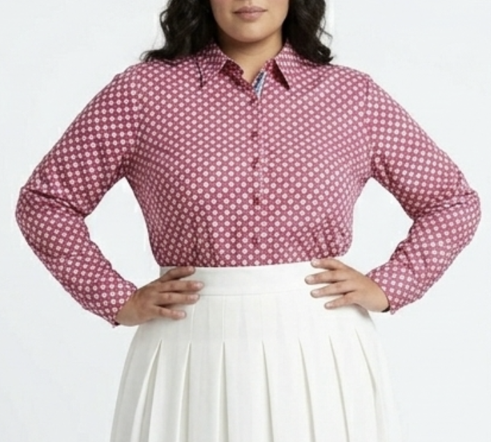 Camisa Popelina 100% Algodón Patrón Retro SOCCX (L) 3