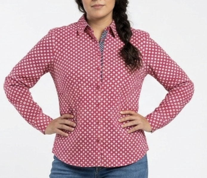 Camisa Popelina 100% Algodón Patrón Retro SOCCX (L) 1