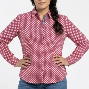 Camisa Popelina 100% Algodón Patrón Retro SOCCX (L)