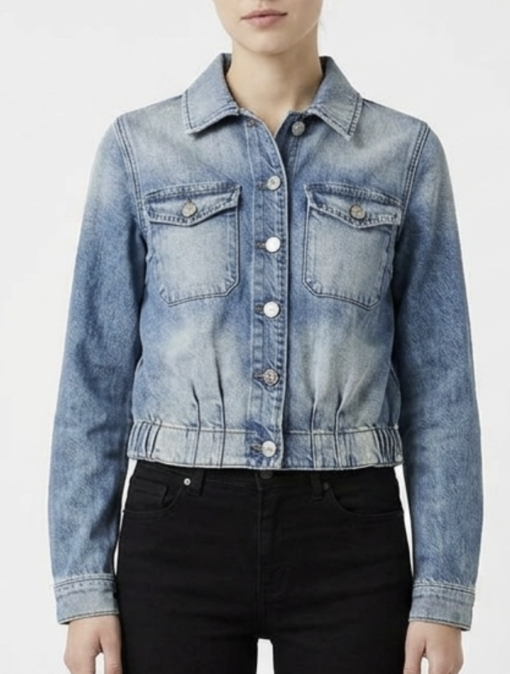 Chaqueta Denim Bomber Híbrida Botones Plata 7 FOR ALL MANKIND (XS) 1
