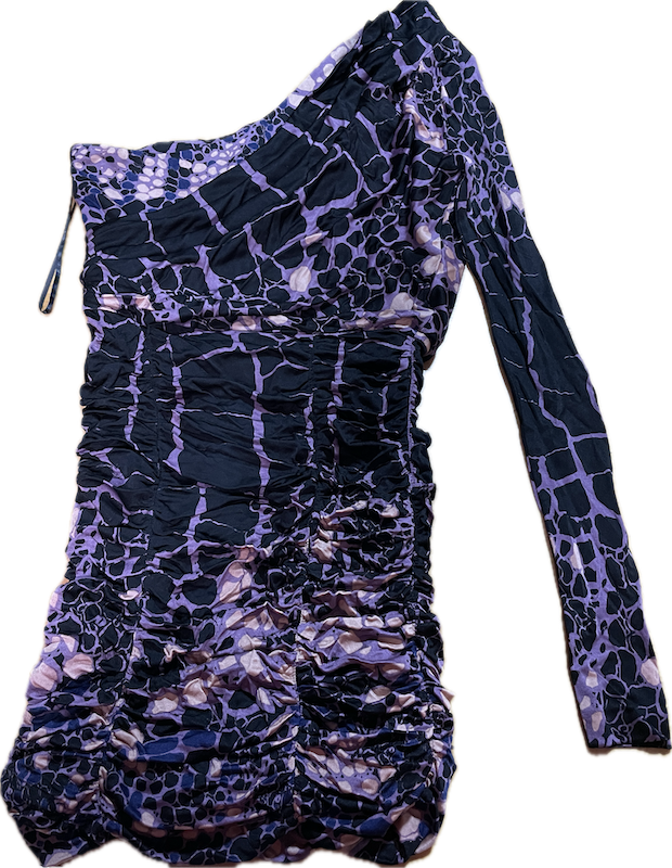 Vestido Aligator Lace Un Hombro 23% Seda TIBI NEW YORK (XS) SHOWROOM 4