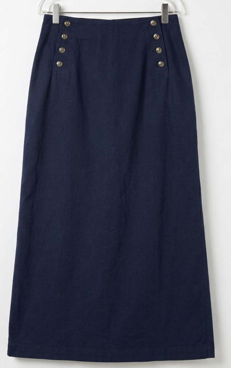 Falda Maxi Botón Dorado Corset  RALPH LAUREN (M) NUEVO CON ETIQUETAS 3
