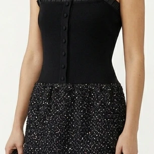 Vestido Corpiño Tweed Falda Globo CYNTHIA ROWLEY (XS) SHOWROOM