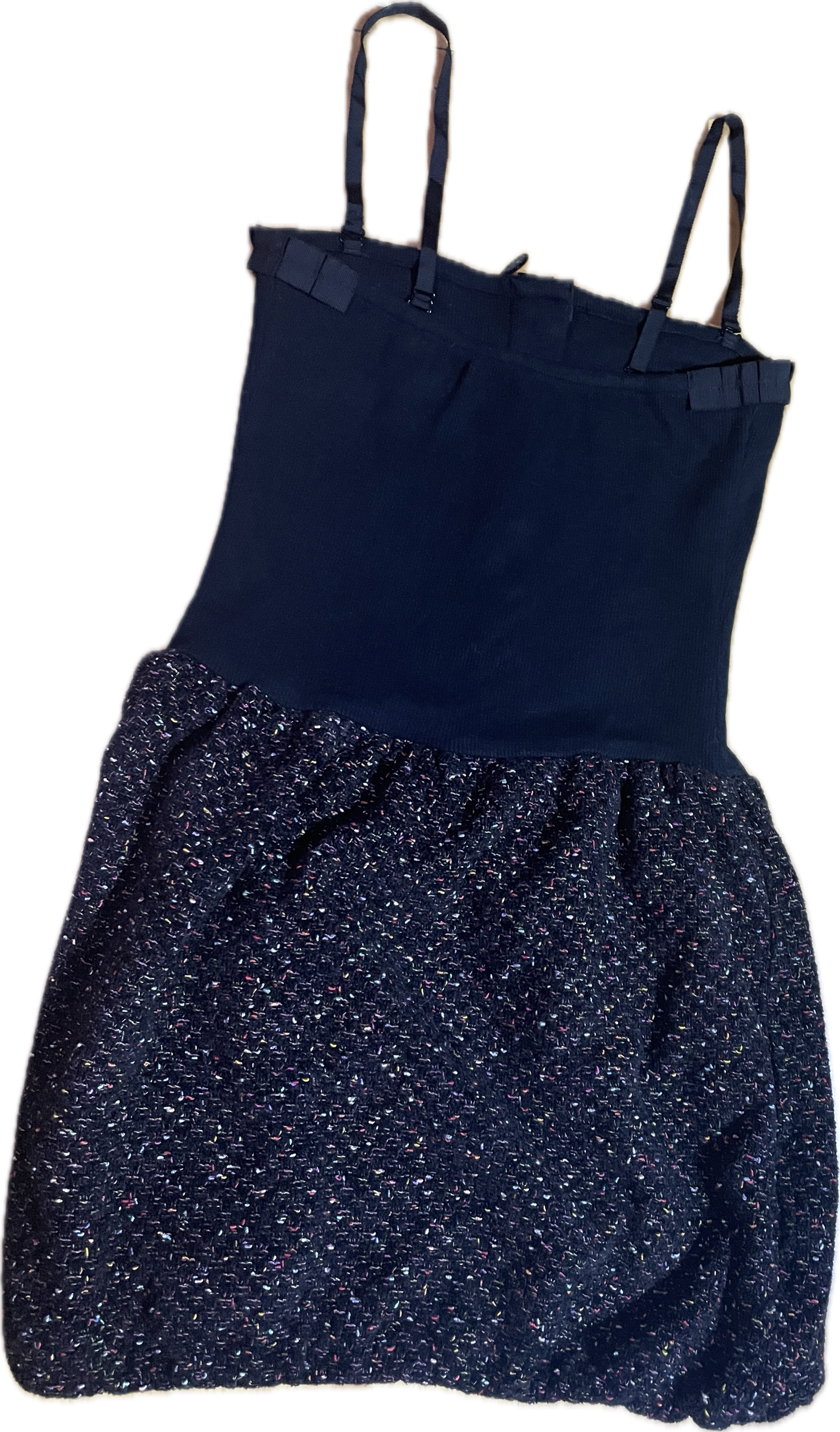 Vestido Corpiño Tweed Falda Globo CYNTHIA ROWLEY (XS) SHOWROOM 7