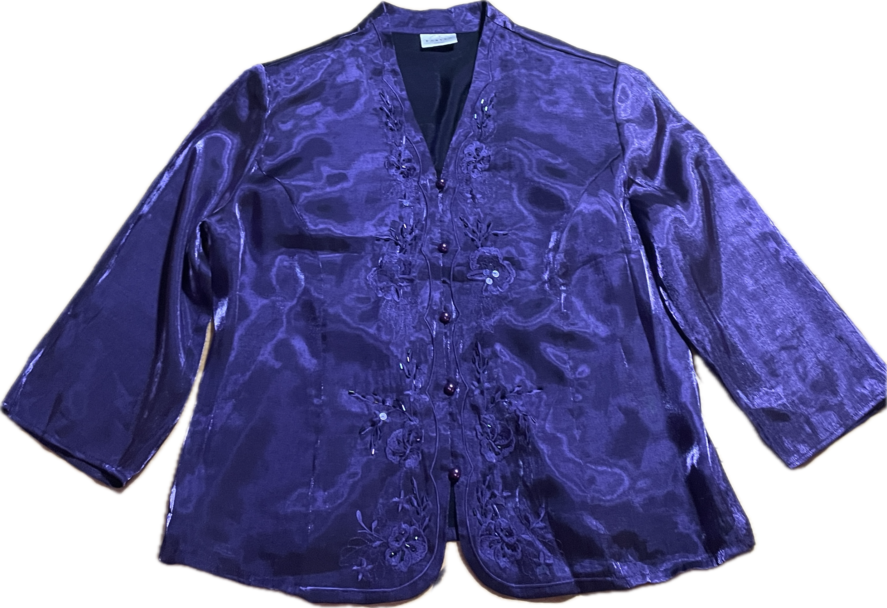 Tapado Satin Efecto Seda Bordados Lentejuelas EASTEX (XL)  6