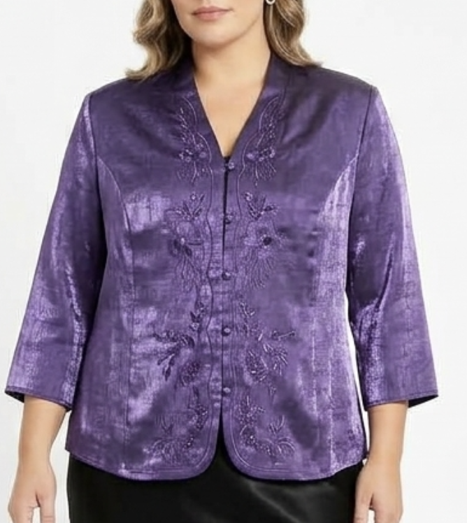 Tapado Satin Efecto Seda Bordados Lentejuelas EASTEX (XL)  1