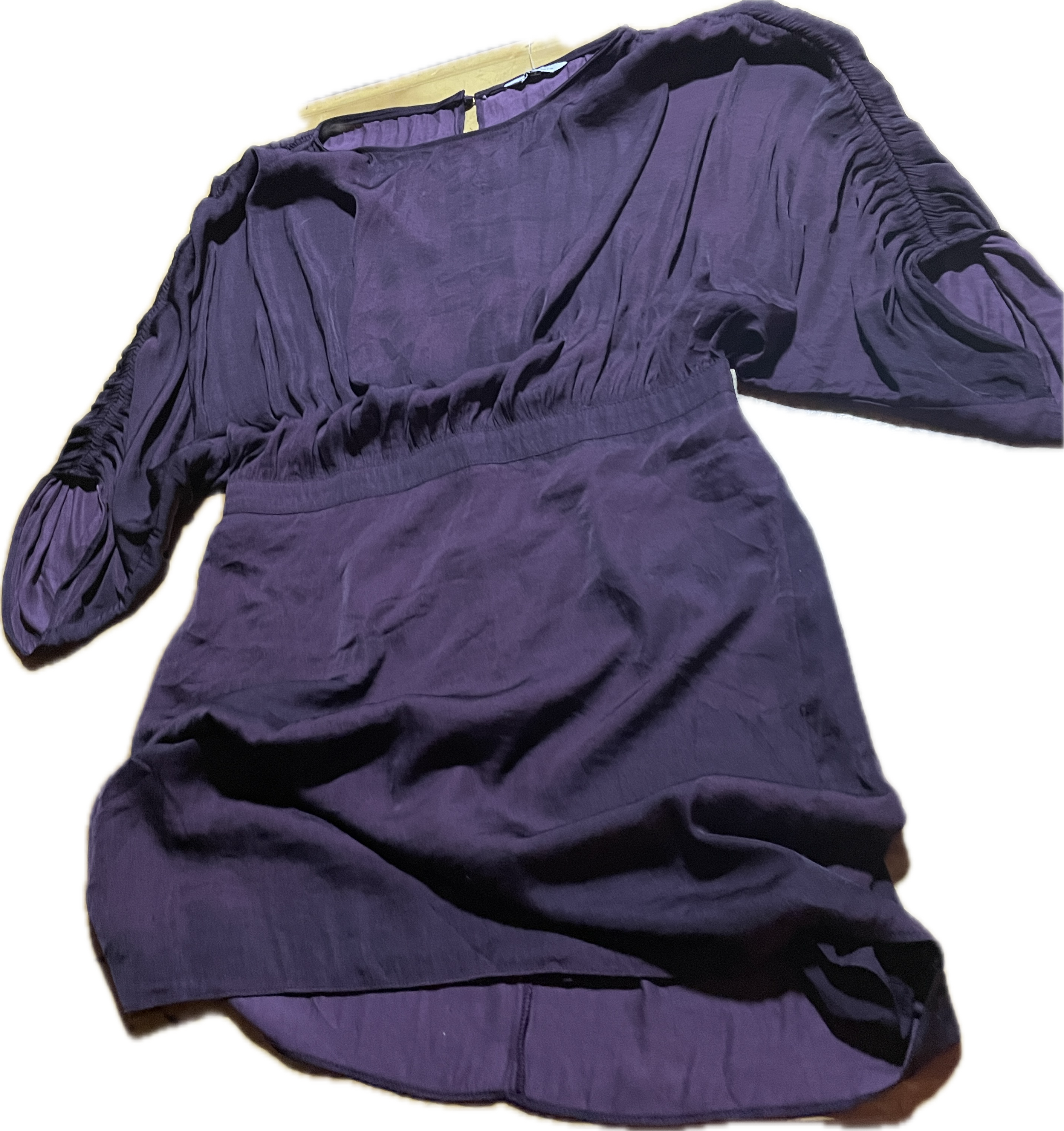 Vestido Boho Manga Kimono Satinado NAKED ZEBRA (S) NUEVO CON ETIQUETAS  3