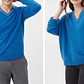 Suéter de Lujo en Punto Fino Azul Azur 95% Algodon y 5% Cachemira JOSEPH (XXL) NUEVO CON ETIQUETAS - Miniatura 3