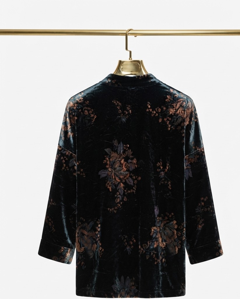 Chaqueta Kimono de Terciopelo con Estampado Floral LOFT (Talla Unica) SHOWROOM 2