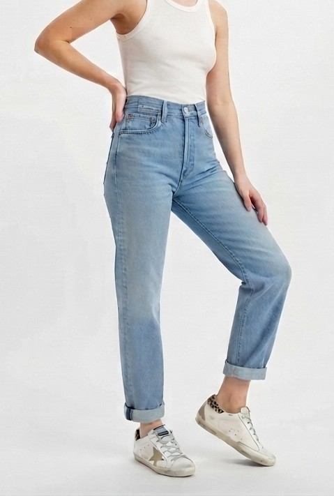 Mom Jeans Azul Claro TOPSHOP (S-36) NUEVO CON ETIQUETAS 1