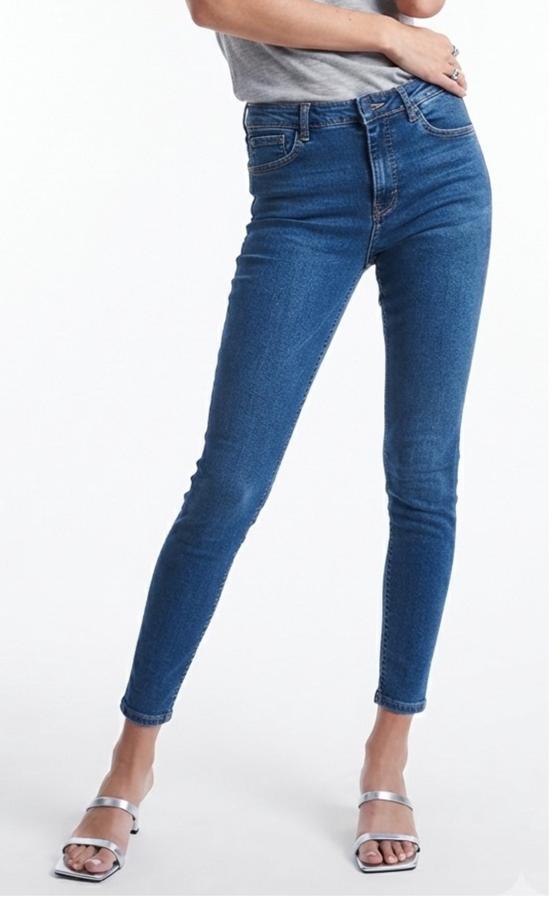 Jamie Skinny Jeans Tiro Alto Azul Medio TOPSHOP (S-34) NUEVO CON ETIQUETAS 2