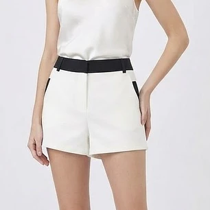 Short Bicolor Blanco/Negro Sastrería LIPSY LONDON (XS-S) NUEVO CON ETIQUETAS