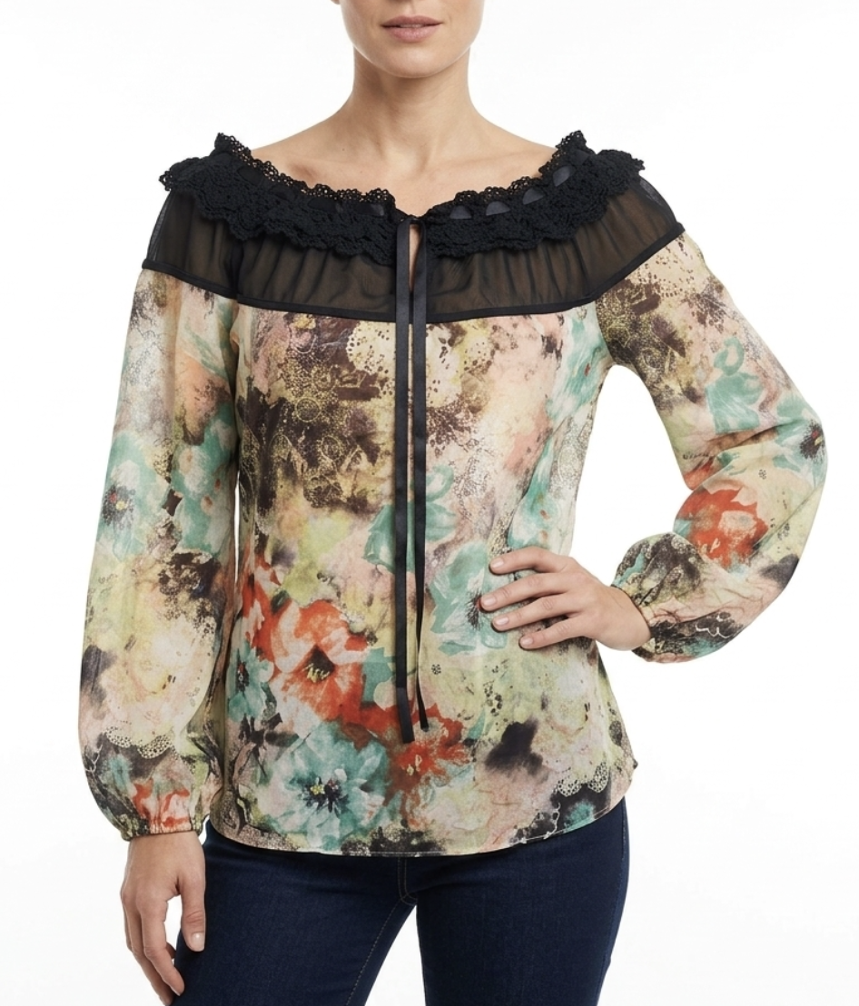 Blusa Fluída Cuello Bote Off Shoulder RYU (M) SHOWROOM 1