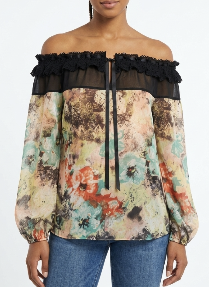 Blusa Fluída Cuello Bote Off Shoulder RYU (M) SHOWROOM 2