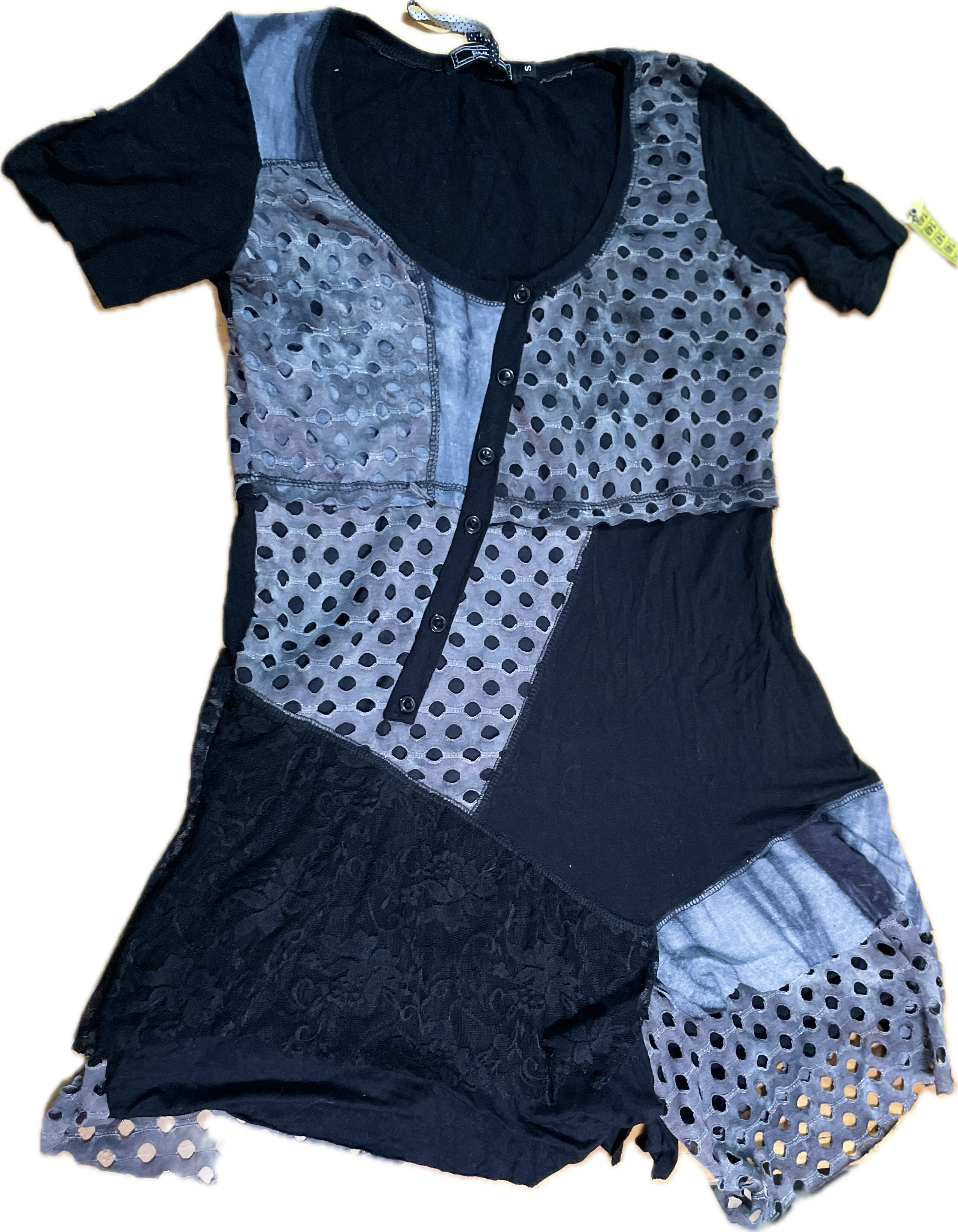 Vestido Patchwork Encaje Brillos BNY'S (S) NUEVO 6