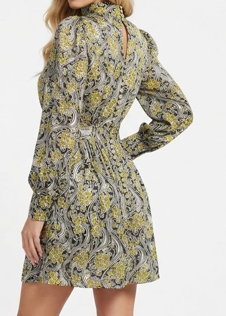 Vestido Corto con Cuello alto y Estampado Psicodélico TOPSHOP (S) NUEVO  3