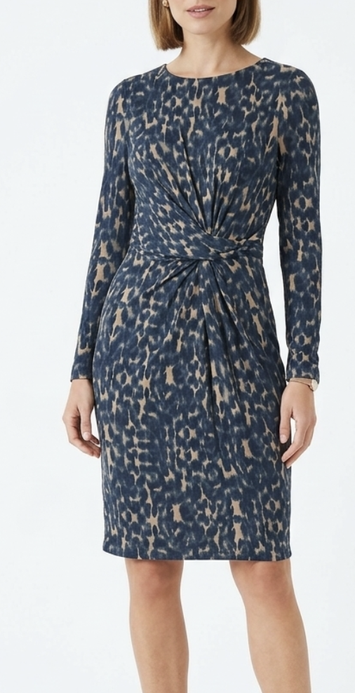 Vestido Midi Twist Front Leopardo Abstracto AUTOGRAPH BY MARKS & SPENCER (M)  1