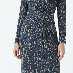 Vestido Midi Twist Front Leopardo Abstracto AUTOGRAPH BY MARKS & SPENCER (M) 