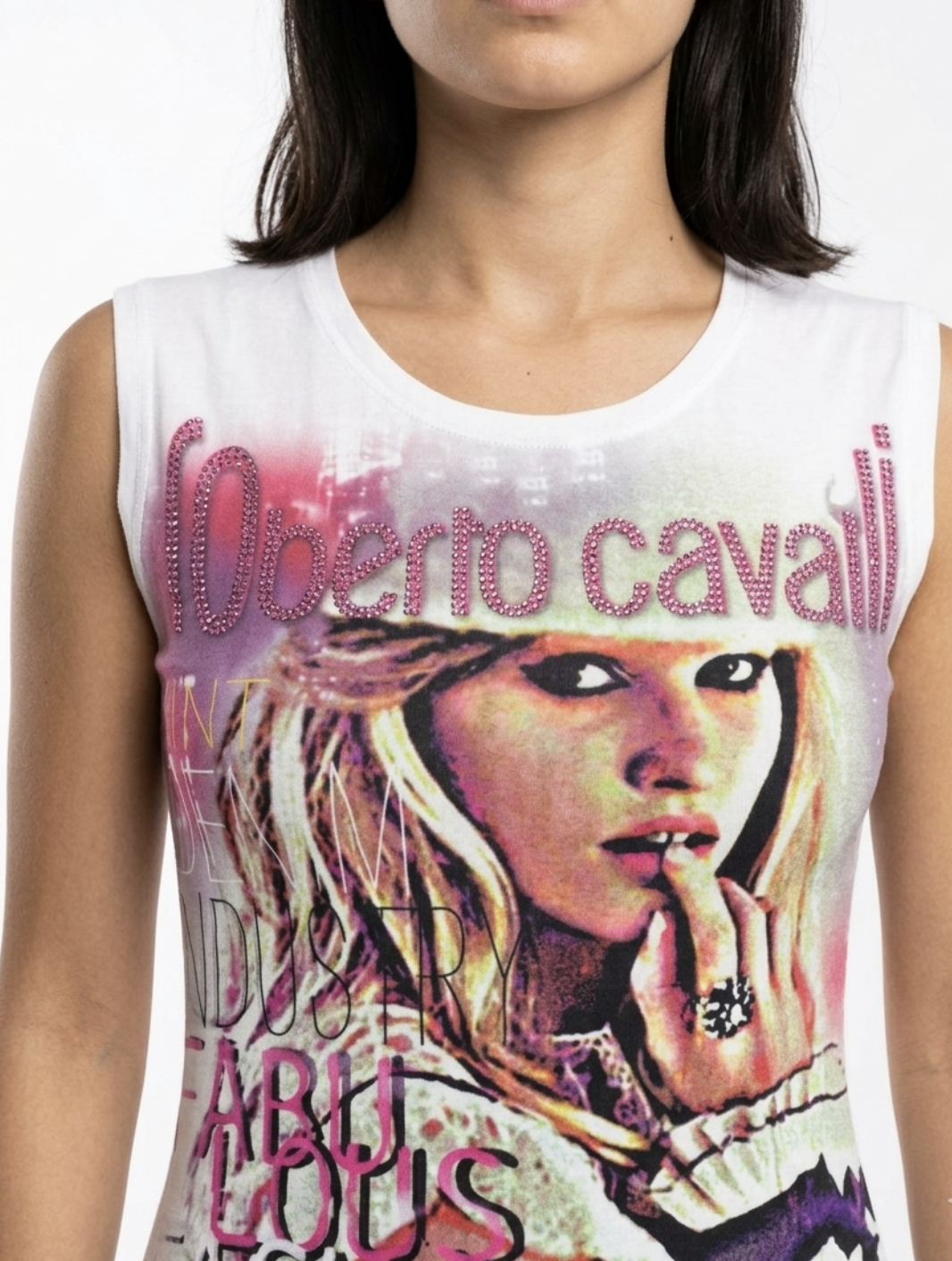 Top/Polera Gráfica Brillos Estética Y2K (XS-S) NUEVO 1