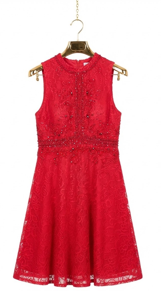 Vestido de Fiesta de Encaje Bordado y Pedrería MISS SELFRIDGE (M) SHOWROOM 3