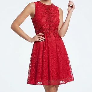 Vestido de Fiesta de Encaje Bordado y Pedrería MISS SELFRIDGE (M) SHOWROOM