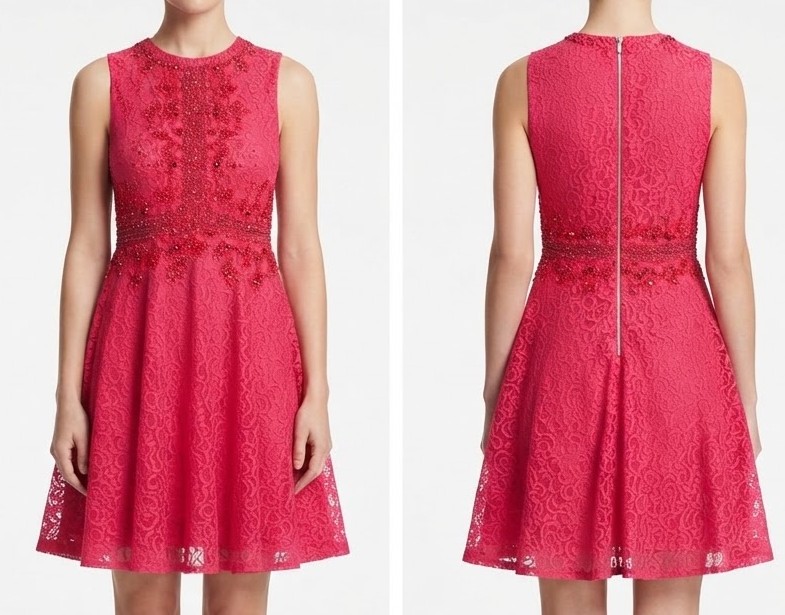 Vestido de Fiesta de Encaje Bordado y Pedrería MISS SELFRIDGE (M) SHOWROOM 4