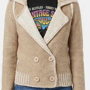 Cardigan Cruzado 30% Lana Estética Y2K Romantic MADE IN ITALY (S)