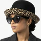 Sombrero Bowler 100% Lana Negro/Cheetah Y2K (XS) TRUE VINTAGE - thumbnail 1