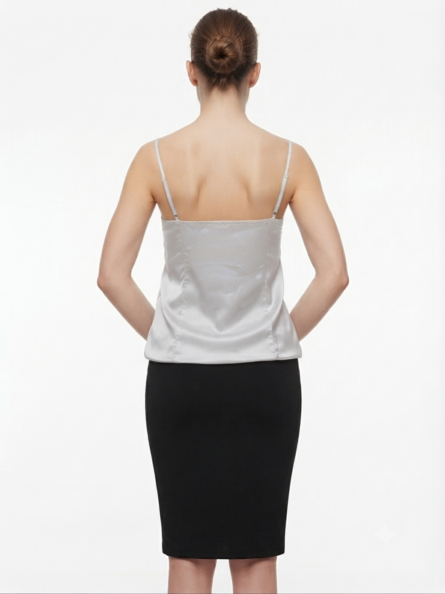 Top Corsé con Textura Plisada y Detalles de Encaje / Volantes (XS) SHOWROOM 3
