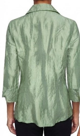 Blusa Blazer 100% Lino Verde Salvia Manga 3/4 CLASSIQUE ENTIER ATELIER (M) SHOWROOM 2