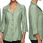 Blusa Blazer 100% Lino Verde Salvia Manga 3/4 CLASSIQUE ENTIER ATELIER (M) SHOWROOM - Miniatura 1