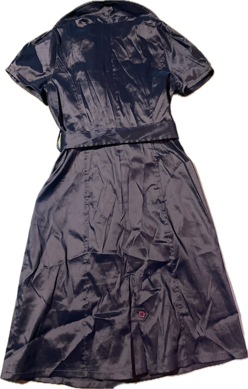 Vestido Trench Cruzado Tafetan Satinado  OC BY OLEG CASSINI (M) TRUE VINTAGE 3