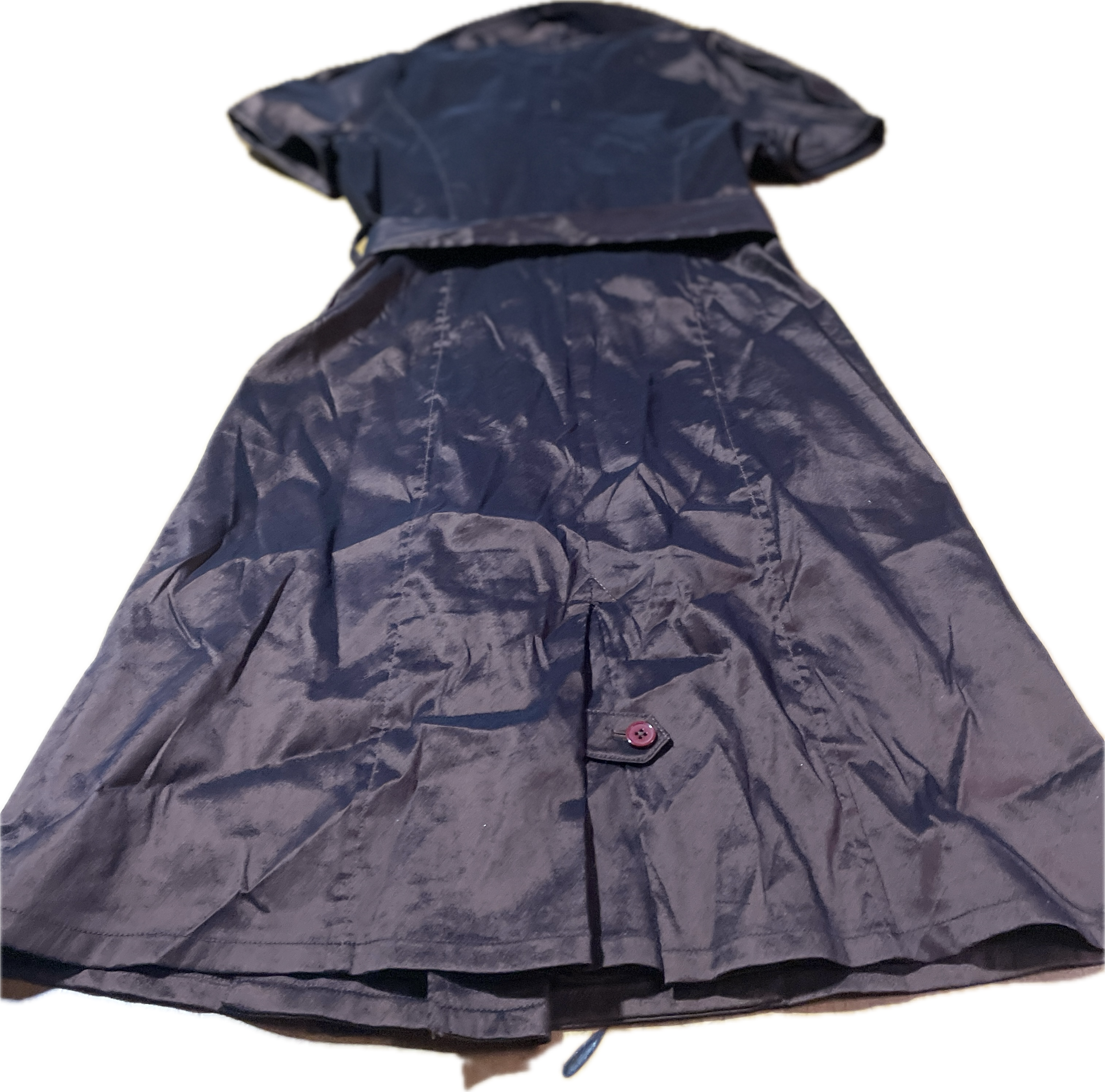 Vestido Trench Cruzado Tafetan Satinado  OC BY OLEG CASSINI (M) TRUE VINTAGE 4