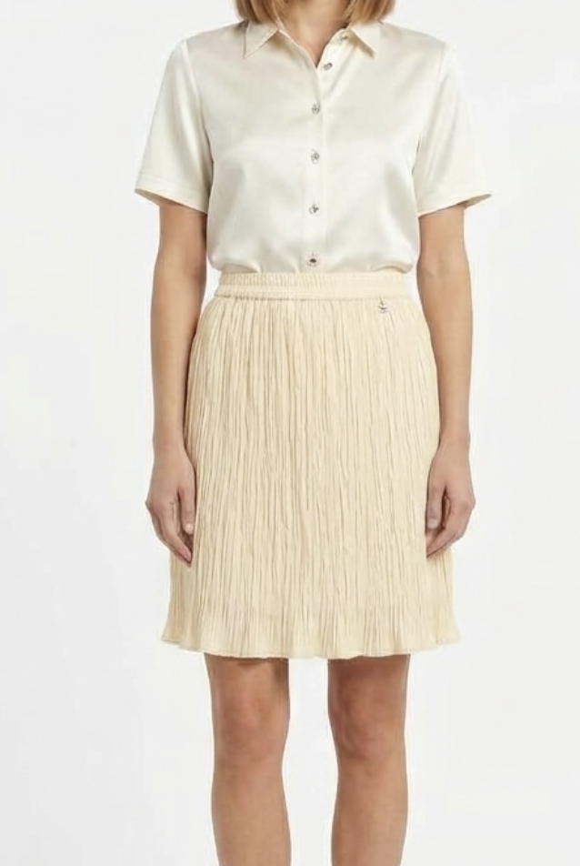 Falda Midi Plisada 100% Seda Alta Gama MADE IN THE U.S (XS-S) TRUE VINTAGE  2