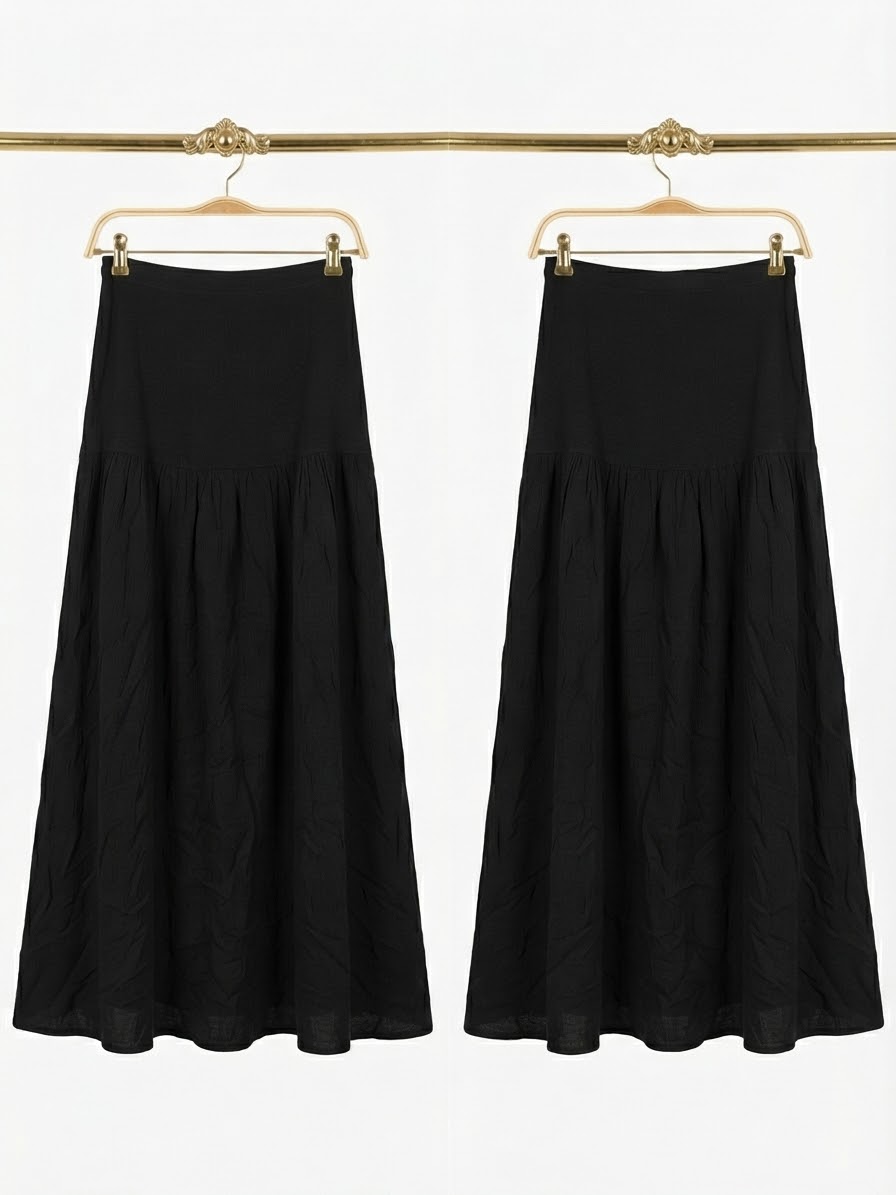 Falda Larga Maxi Negra con Vuelo VALIJA (S) NUEVO CON ETIQUETAS 2