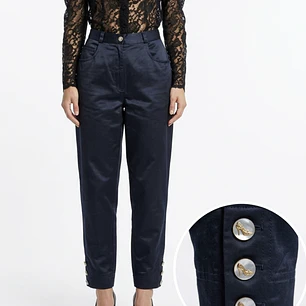 Pantalón Botón Nácar Pieza de Colección SALVATORE FERRAGAMO (XS) 
